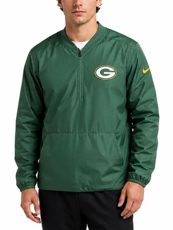 Nike Other - Nike Green Bay Packers NFL On Field Dri-FIT Quarter Zip Pullover Jacket Mens LG